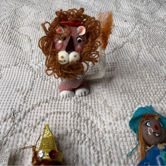 Vintage Kurt S. Adler Wizard of Oz wooden ornaments Dorothy Scarecrow Lion Tin M - Picture 7 of 16